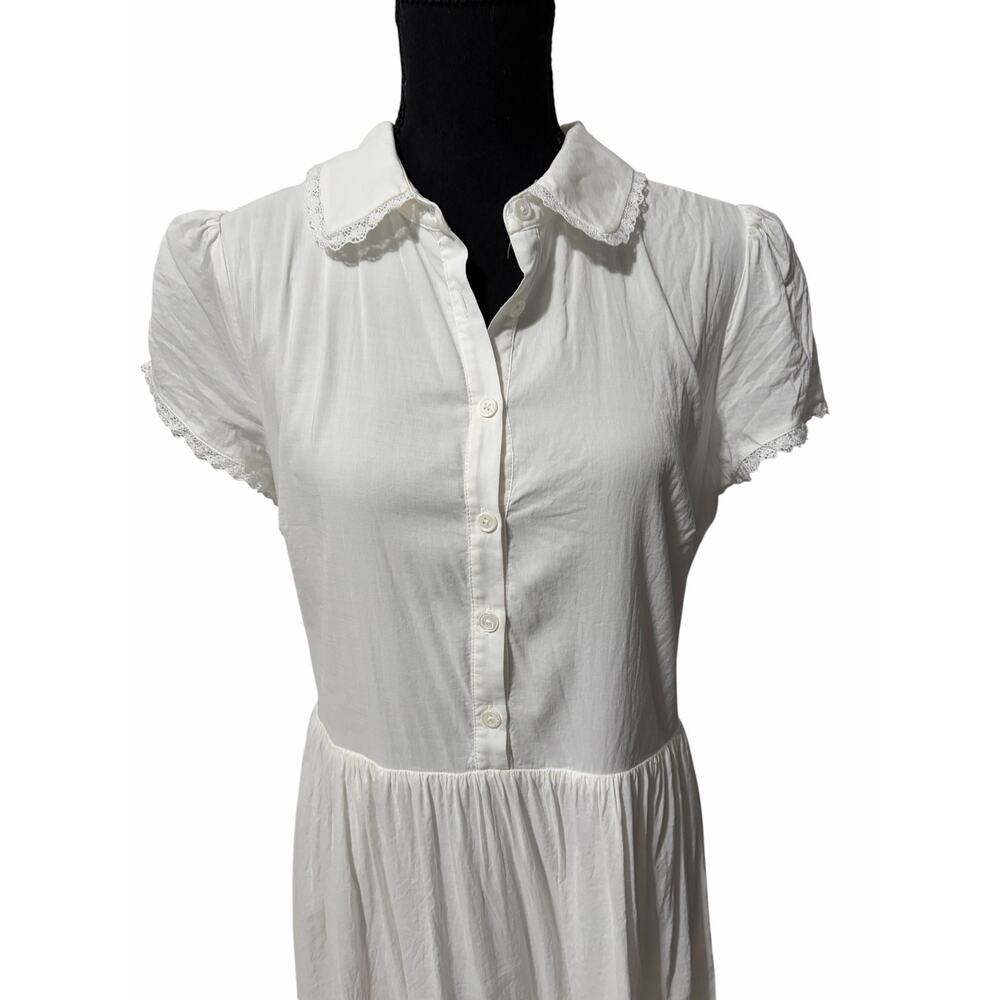 Reformation Ula Midi Shirtdress White Size 10 - Picture 3 of 6
